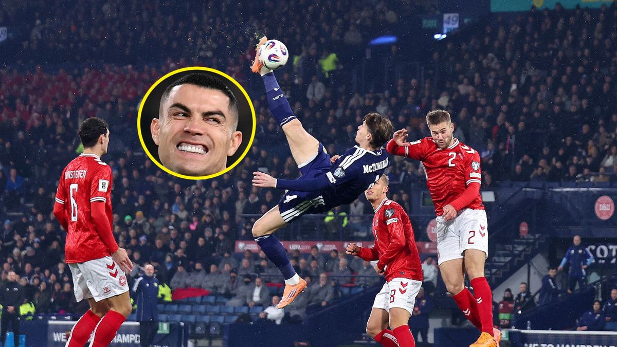 Getty Images / Getty Images / Robbie Jay Barratt - AMA / Charles McQuillan / Na zdjęciu: Scott McTominay, w kółku: Cristiano Ronaldo.