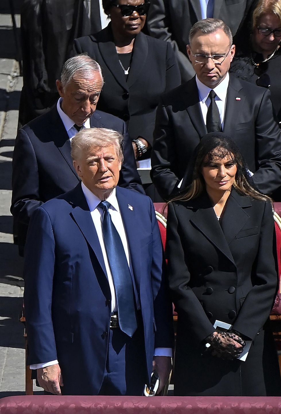 Donald i Melania Trump na pogrzebie papieża Franciszka