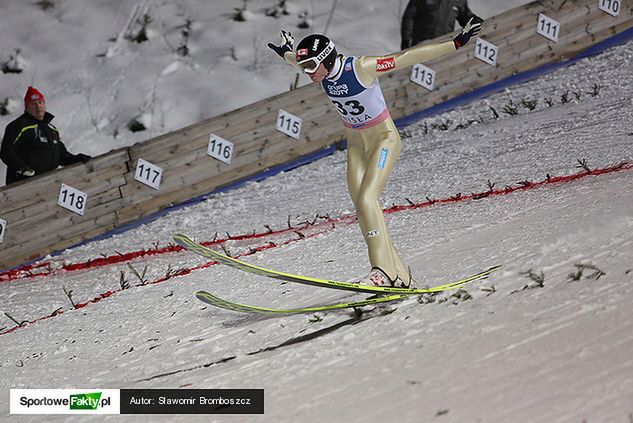 Rune Velta podczas zawodów w Wiśle