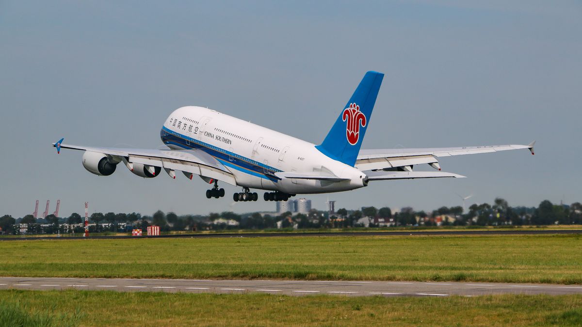 China Southern Airlines Airbus A380
China Southern Airlines Airbus A380-800 aircraft with registration B-6137 takeoff in Amsterdam Schiphol AMS EHAM International Airport in The Netherlands. The airplane has 4x RR Trent 900 engines. China Southern CZ CSN was a SkyTeam aviation alliance member and is the largest airline in fleet size in Asia, based with hub in Beijing and Guangzhou. China Southern Airlines Company Limited is headquartered in Baiyun District in Guangzhou, China. (Photo by Nicolas Economou/NurPhoto via Getty Images)
NurPhoto
A380, A380-800, A388, AMS, Air, Airbus, Airbus A380, Airline, Airport, Amsterdam, Asia, Aviation, Business, Cockpit, Dutch, EHAM, EU, Europe, European, Flight, Fly, Holiday, Netherlands, Schiphol, Technology, Tourism, Travel, a380-841, aeroplane, aircraft, airliner, airlines, airplane, angeles, asian, august, b-6137, baiyun, beijing, blue, can, capital, china, chinese, commercial, day, depart, departing, engines, fuselage, green, group, guangzhou, heavy, holidays, holland, industry, international, jet, jetliner, landing, landing gear, lift, logo, long haul, los, modern, passenger, pek, plane, polderbaan, rr trent 900, runway, sky, skyline, southern, tail, take off, takeoff, takes, taking off, tourist, trademark, transport, transportation, trip, vacation, voyage, way, wheels, wide body, windows, wings, zbaa, zggg
