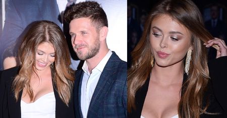 Wydekoltowana Joanna Opozda bryluje na ściance u boku Antka na premierze filmu "Banksterzy" (ZDJĘCIA)