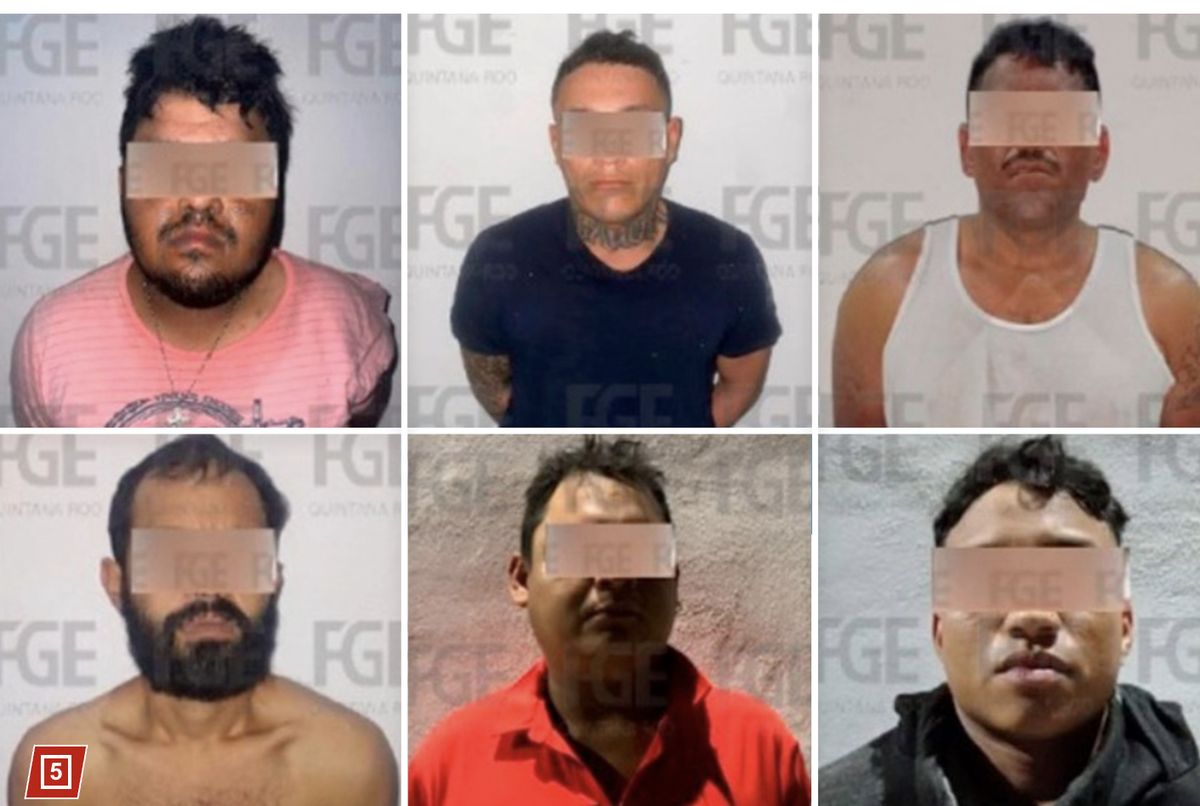 Sześć zatrzymanych przez Funkcjonariuszy mężczyzn oskarża się o zamordowanie kilku osób i handel narkotykami w turystycznej miejscowości Cancun