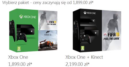 Microsoft podaje ceny zestawów Xboksa One w Polsce