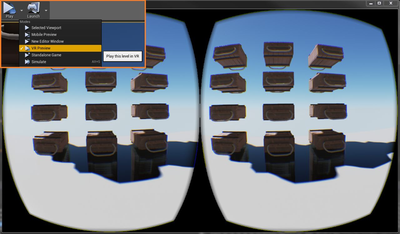 Podgląd w trybie Oculus Rift