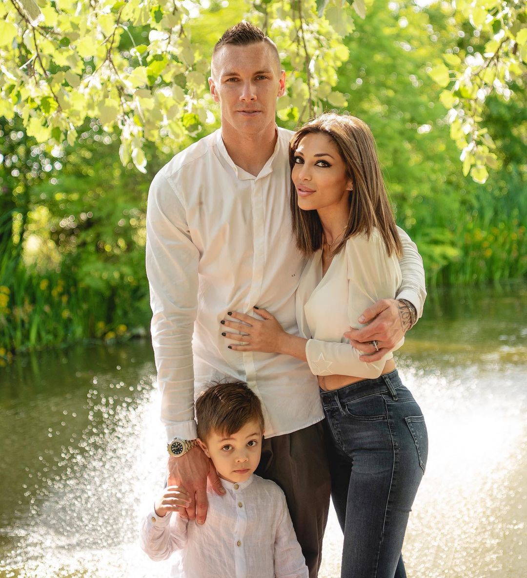Łukasz Skorupski i Matilde Rossi z synkiem
