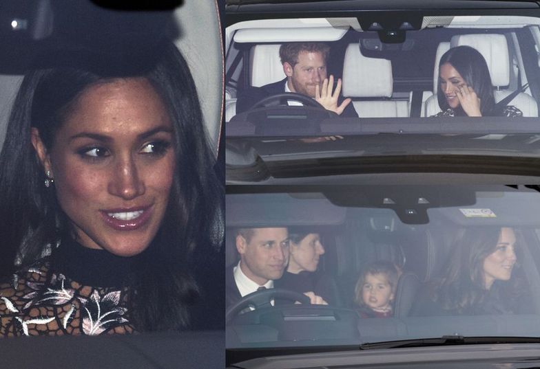 Meghan, Harry, Kate i William wracają ze świątecznego spotkania z królową