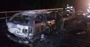Horror pod Fromborkiem. Auto w ogniu. Kierowca spłonął żywcem