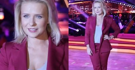 Aneta Zając w garniturze. Przytyła?