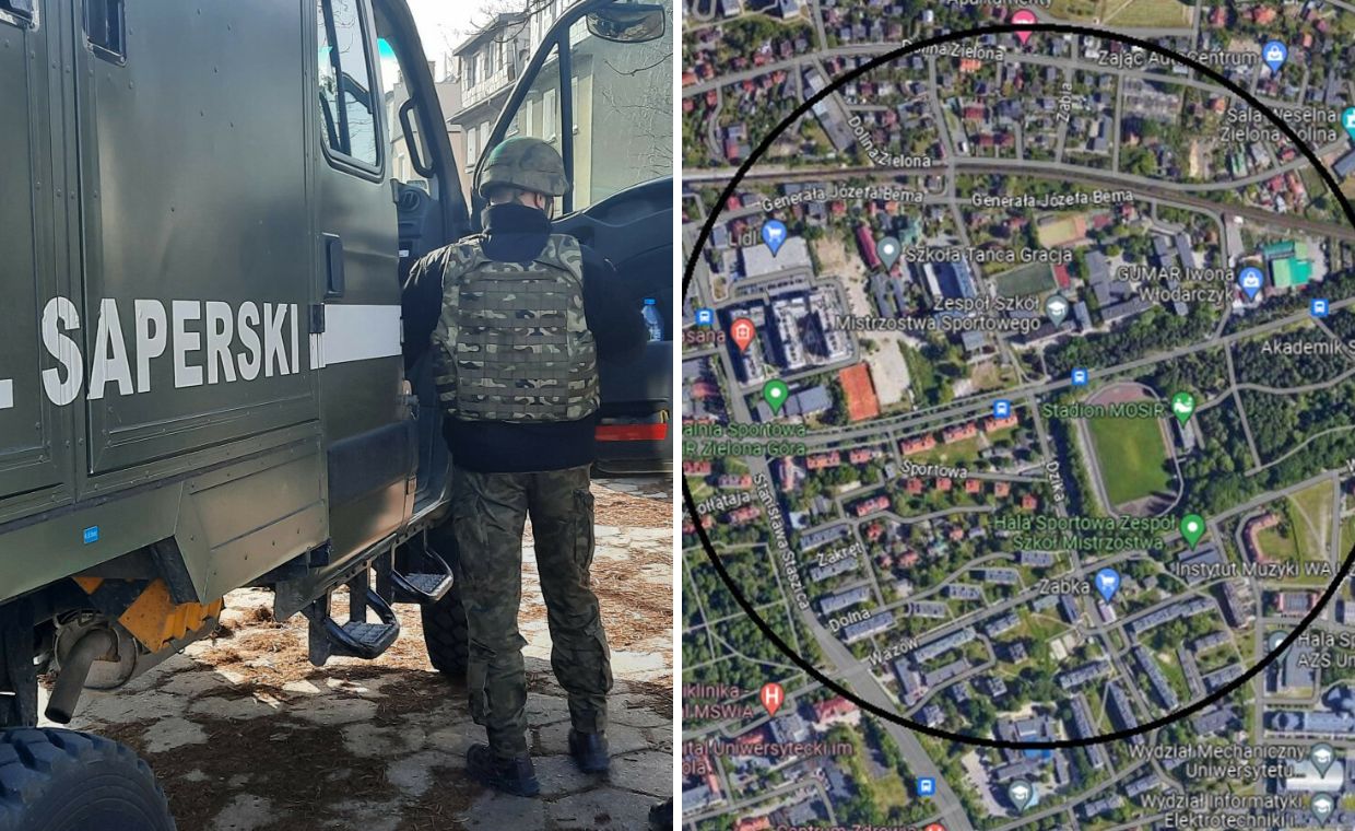 Strefa ewakuacji w Zielonej Górze. Znaleziono bomby lotnicze