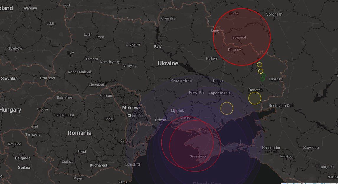Mapa zniszczeń systemów obrony przeciwlotniczej Rosjan