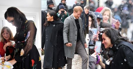 Skąpana w śniegu Meghan Markle robi sobie zdjęcia z poddanymi (ZDJĘCIA)