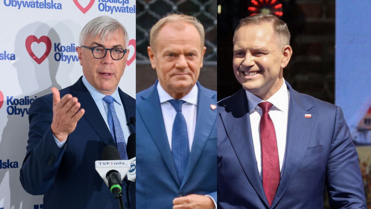 Poseł KO Roman Giertych, premier Donald Tusk i prezydent elekt Karol Nawrocki 