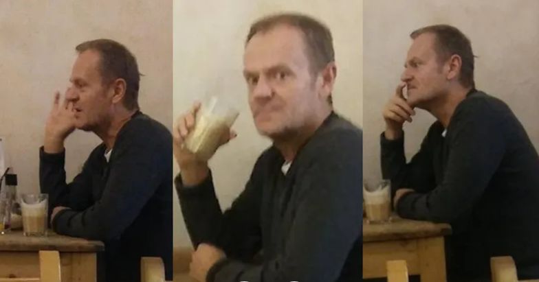 Donald Tusk pije latte (ZDJĘCIA)