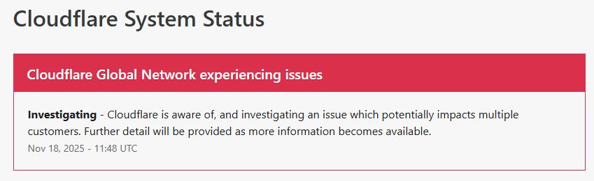 Oświadczenie co do problemów Cloudflare
