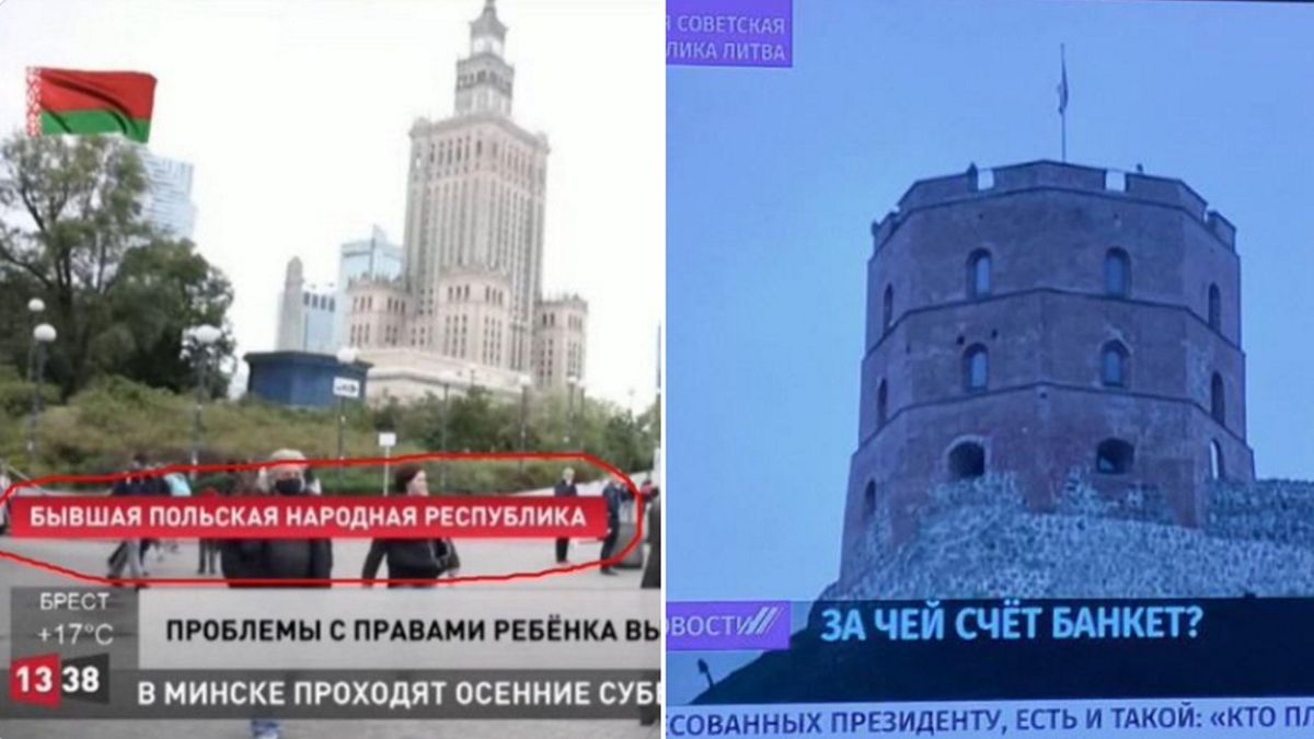 Kadry z białoruskiej telewizji