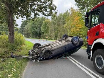 Świebodzin: Dachowanie audi. Kierujący kompletnie pijany