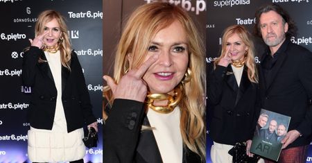 Zainspirowana Joanną Lichocką Monika Olejnik drapie się pod okiem na urodzinach Teatru 6. Piętro (FOTO)