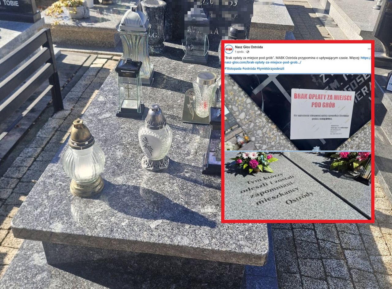 Takie naklejki zostawiają na grobach. "Brak opłaty"
