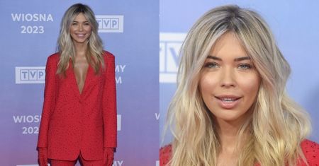 Sandra Kubicka w czerwonym garniturze i RĘKAWICZKACH błyszczy na wiosennej ramówce TVP (ZDJĘCIA)