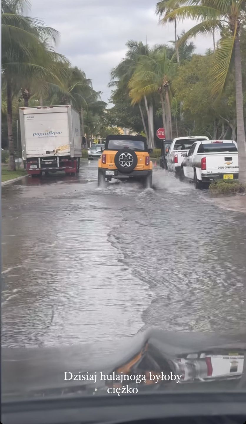 Agata Rubik relacjonuje powódź w Miami