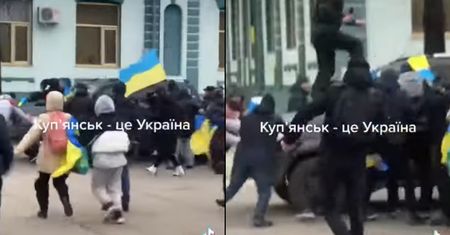 Tak Ukraińcy powitali najeźdźców. Brutalna reakcja kierowcy. Nagranie spod Charkowa