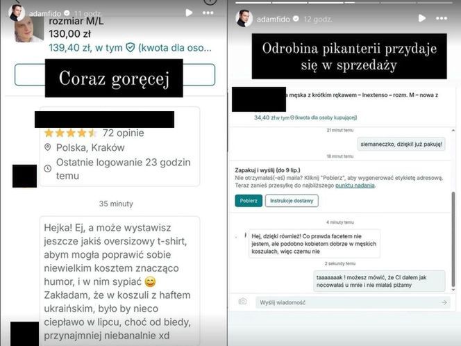 Adam Fidusiewicz pokazał wiadomości od fanek
