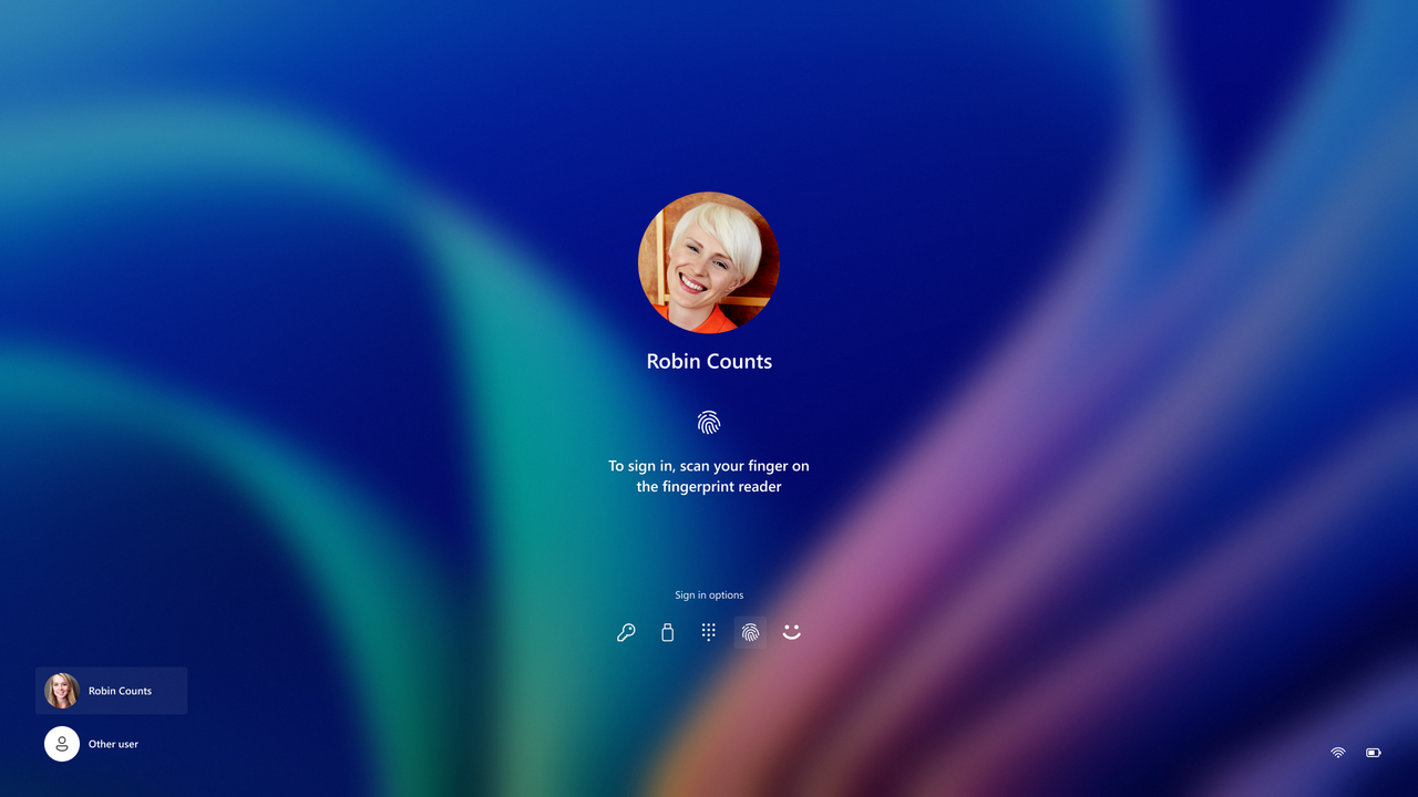 New Windows 11 login screen