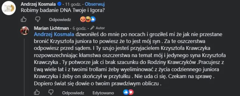 Dyskusja Andrzeja Kosmali i Mariana Lichtmana