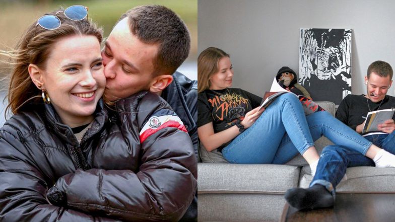 Xavier Wiśniewski i siostra Sebastiana Fabijańskiego pozują razem do fotek: czułości w plenerze i relaks na kanapie (ZDJĘCIA)