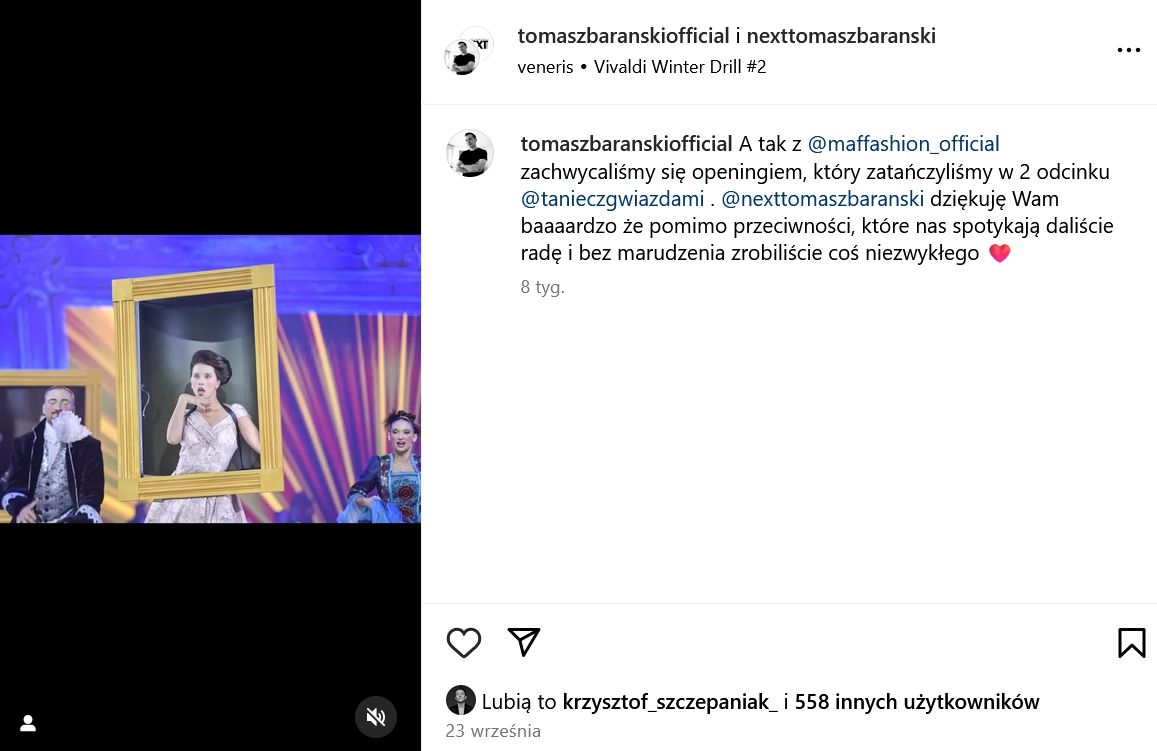 Tomasz Barański wyłączył możliwość komentowania postów na Insta
