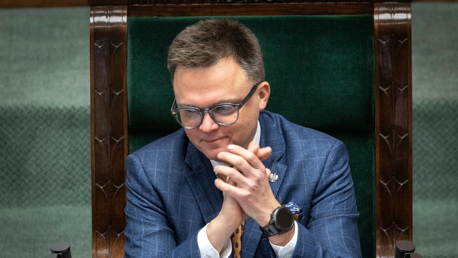 Szymon Hołownia podczas posiedzenia Sejmu