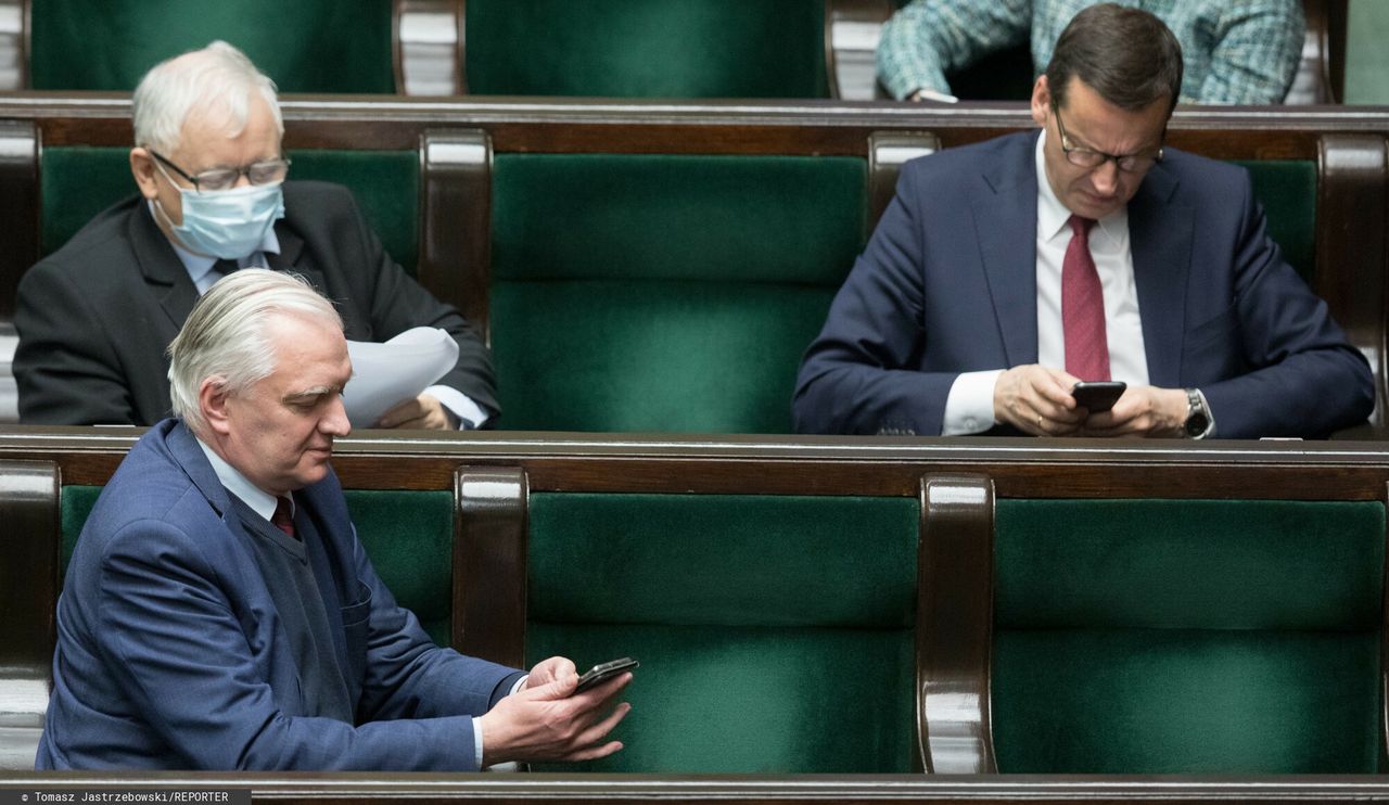 Jarosław Kaczyński, Mateusz Morawiecki i Jarosław Gowin