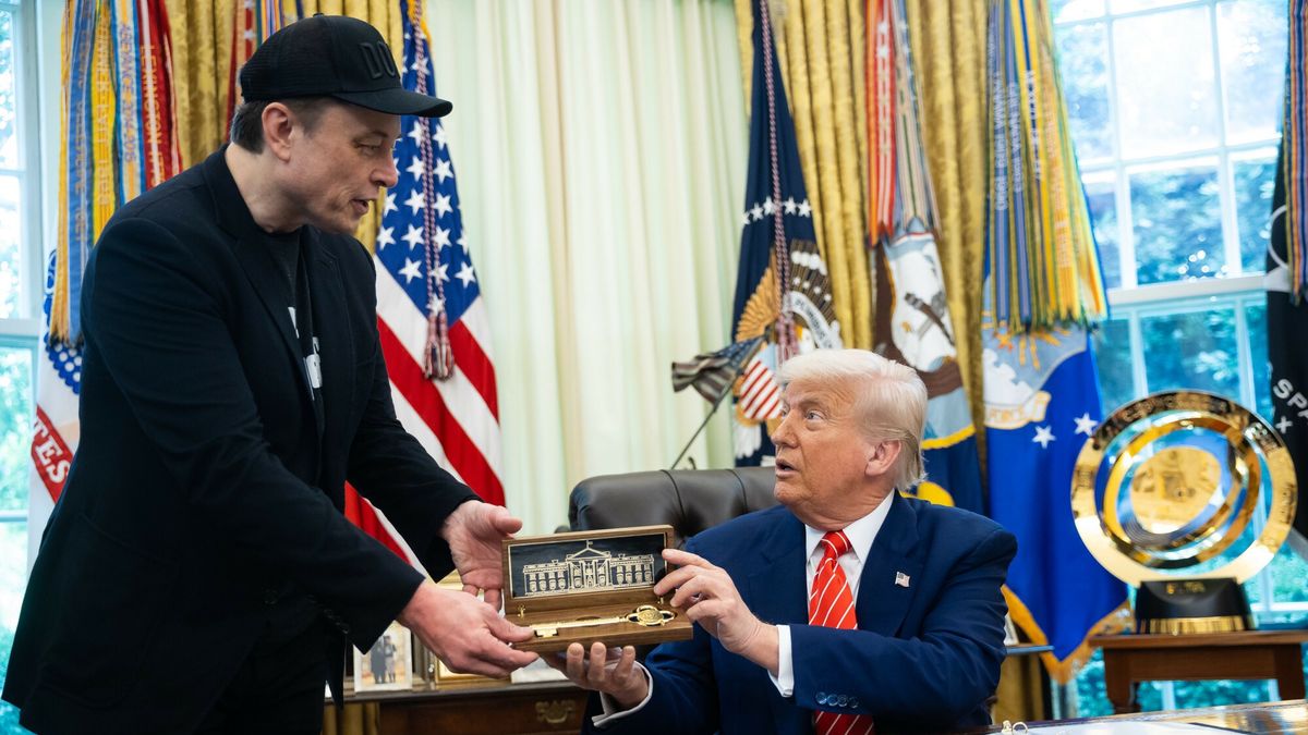 Spotkanie prezydenta USA i Elona Muska, 30 maja 2025 r.