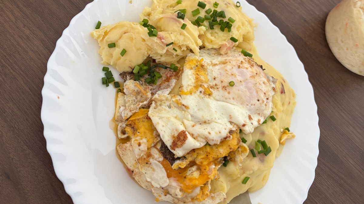 Purée z boczkiem i serem