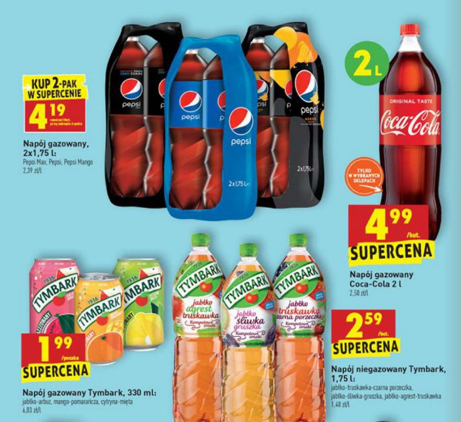 Biedronka. Wyjątkowa promocja na colę i pepsi potrwa tylko do poniedziałku