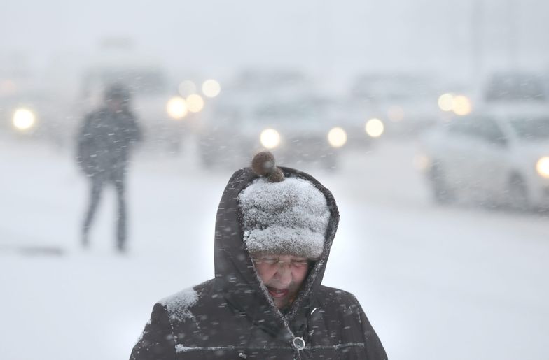 Burza śnieżna szaleje nad Moskwą