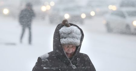 Burza śnieżna szaleje nad Moskwą