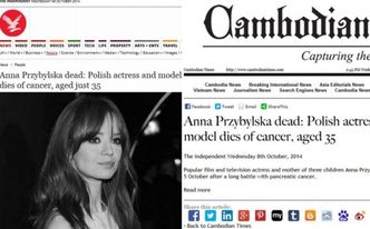 Zagraniczne media piszą o śmierci Przybylskiej
