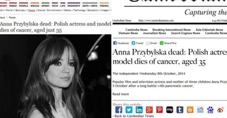 Zagraniczne media piszą o śmierci Przybylskiej