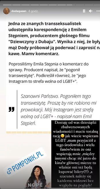 Doda odpowiedziała Stępniowi