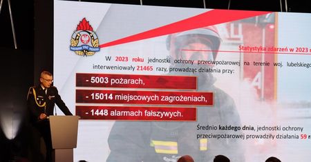 Zmiana na stanowisku Komendanta Straży Pożarnej w Lublinie. Uroczyste pożegnanie ze służbą