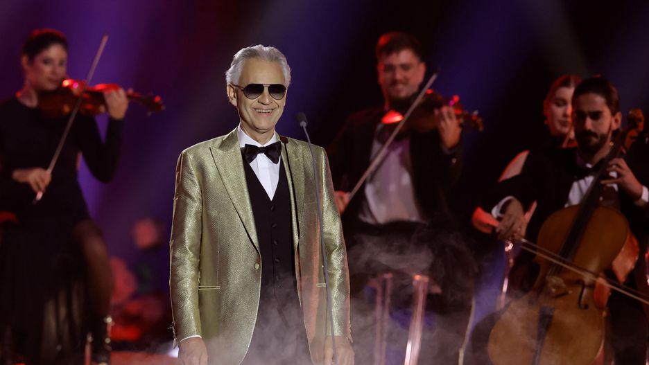 SEVILLE, SPAIN - NOVEMBER 16: Andrea Bocelli performs onstage during The 24th Annual Latin Grammy Awards on November 16, 2023 in Seville, Spain. (Photo by Kevin Winter/Getty Images for Latin Recording Academy)