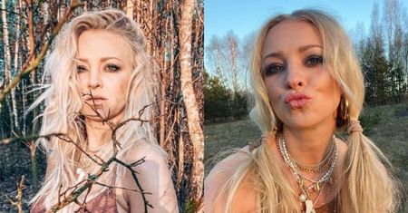 Roznegliżowana Barbara Kurdej-Szatan chwali się ciążowym brzuszkiem w otoczeniu gałęzi drzew (FOTO)