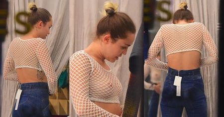 Piersi Miley Cyrus na zakupach... (FOTO)