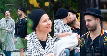 Katarzyna Warnke i Piotr Stramowski czerpią garściami z uroków rodzicielstwa na romantycznym spacerze w parku (ZDJĘCIA)