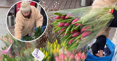 Sprzedaje tulipany na ulicy. "Przy życiu trzymają mnie ludzie i praca"