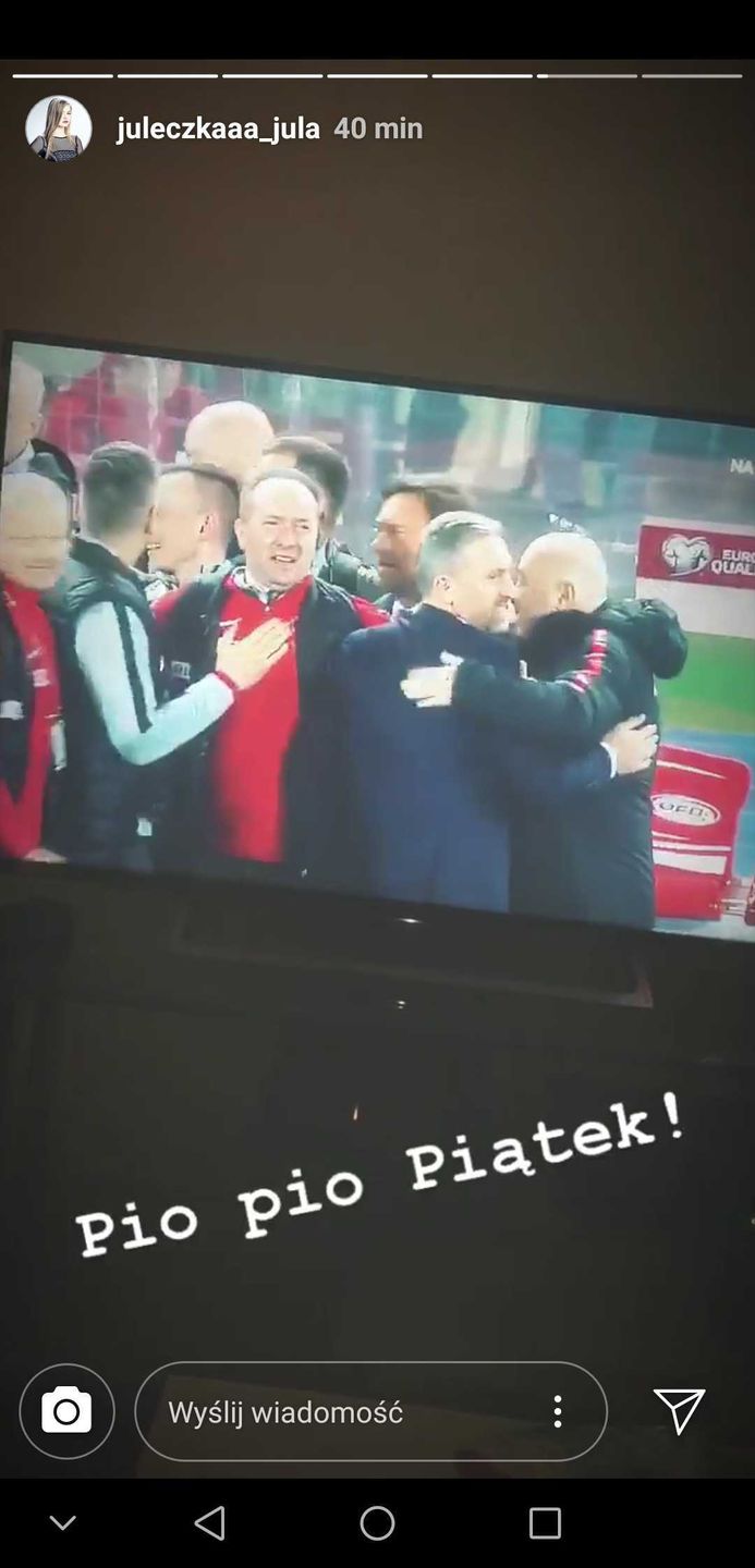 Julia Wróblewska kibicuje Polsce w meczu z Austrią