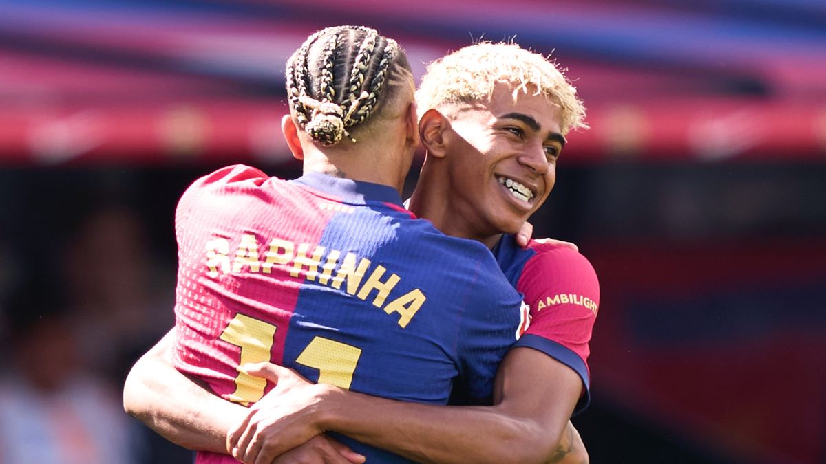 Getty Images / Raphinha i Lamine Yamal poprowadzi Barcę do triumfu w El Clasico