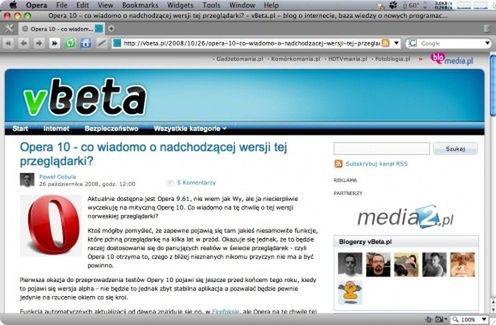 Opera 10 Alpha 1 - pierwszy rzut oka 1