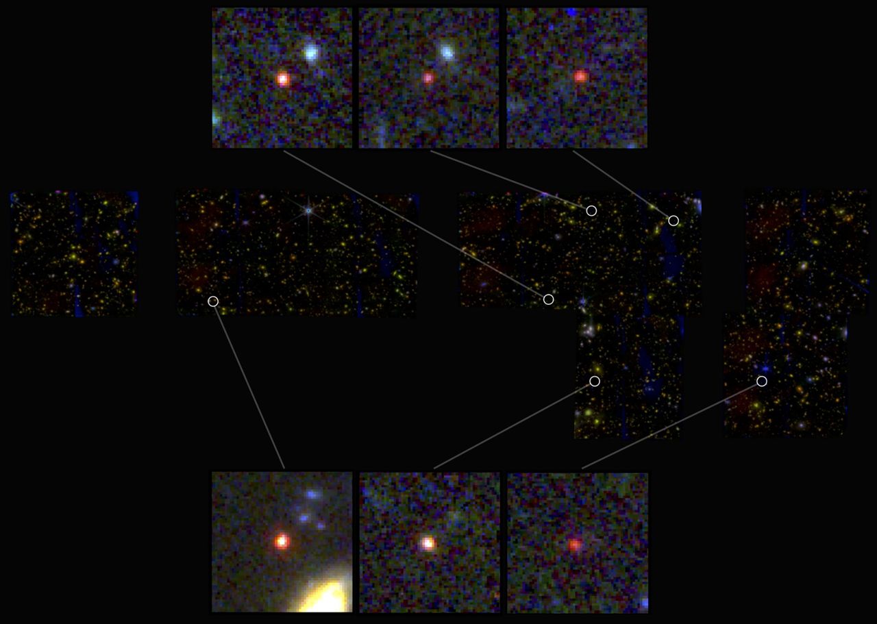 Prawdopodobnie patrzymy na 6 najstarszych i największych galaktyk w całym kosmosie.
